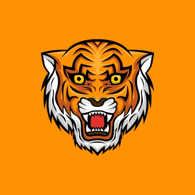 Premium Vector | Angry head tiger mascot logo