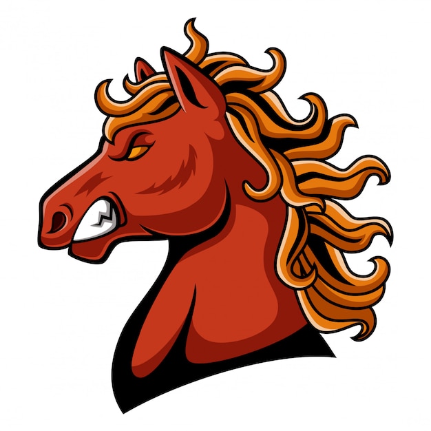 Premium Vector | Angry horse head mascot design