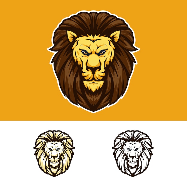 Premium Vector | Angry lion head mascot logo