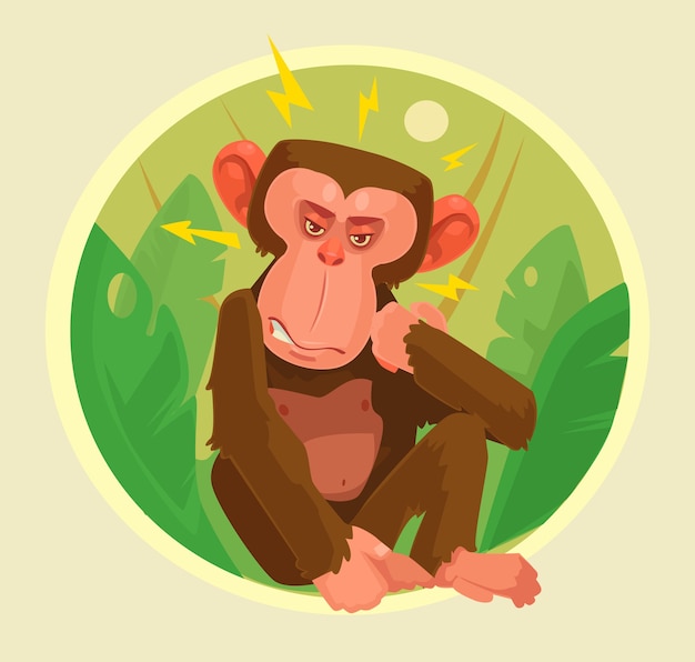 怒っている猿のキャラクター プレミアムベクター