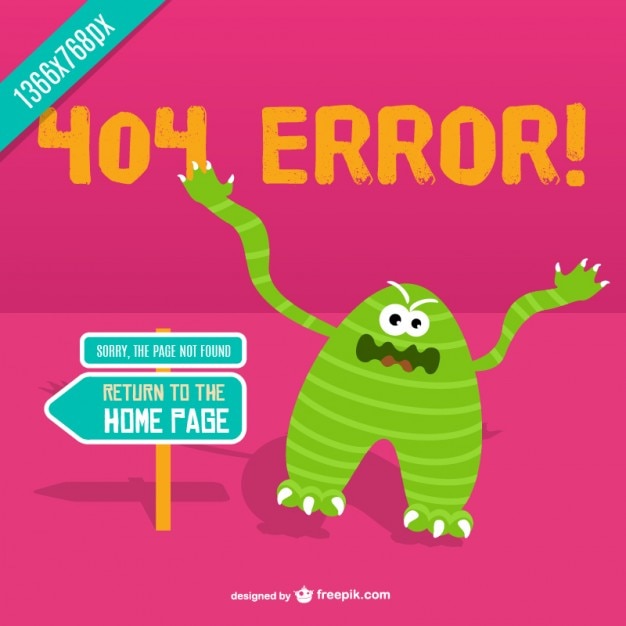 Angry monster 404 error background