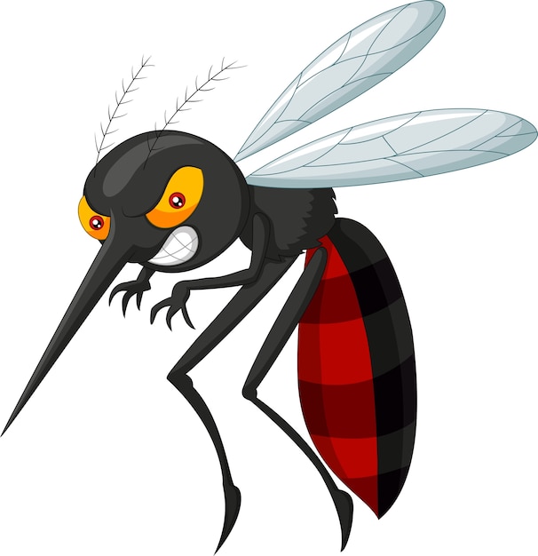 Angry mosquito cartoon Premium Vector