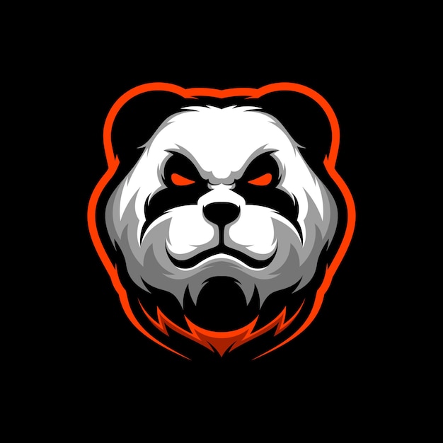 Premium Vector | Angry panda mascot logo gamin illustration