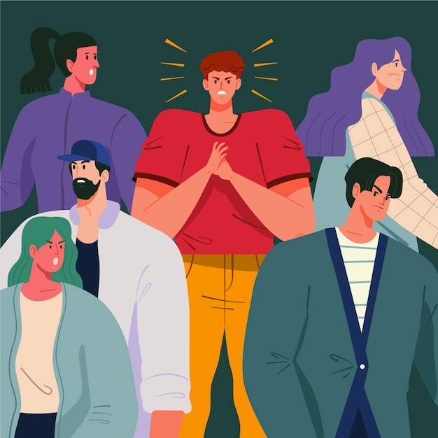 Free Vector | Angry person in crowd