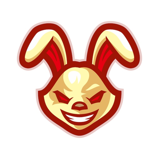 Download Angry rabbit head mascot logo vector | Premium Vector