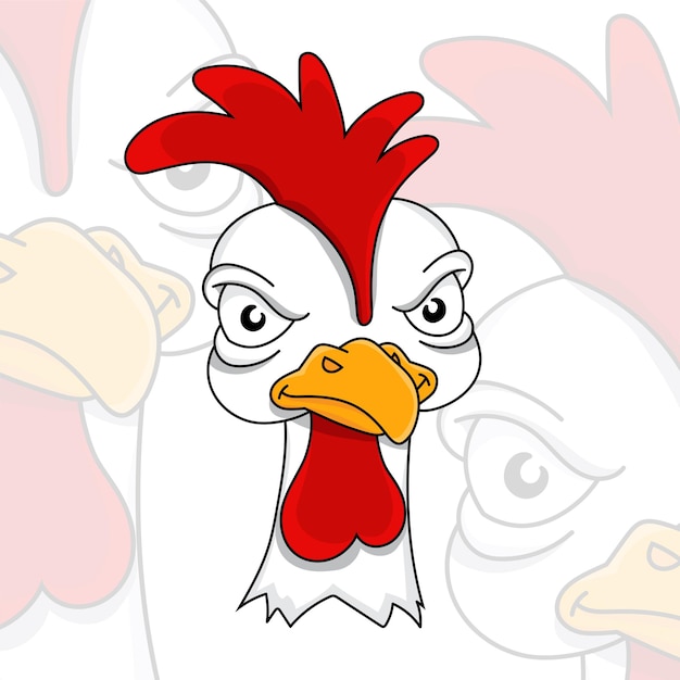 Premium Vector Angry Rooster Displeased Poultry Team Mascot