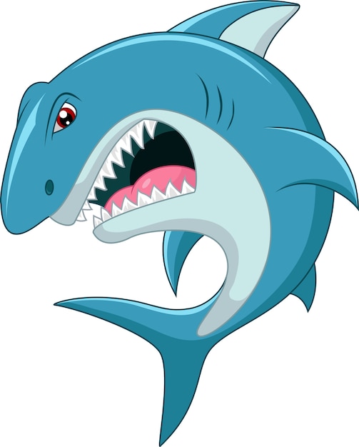 Download Premium Vector | Angry shark cartoon