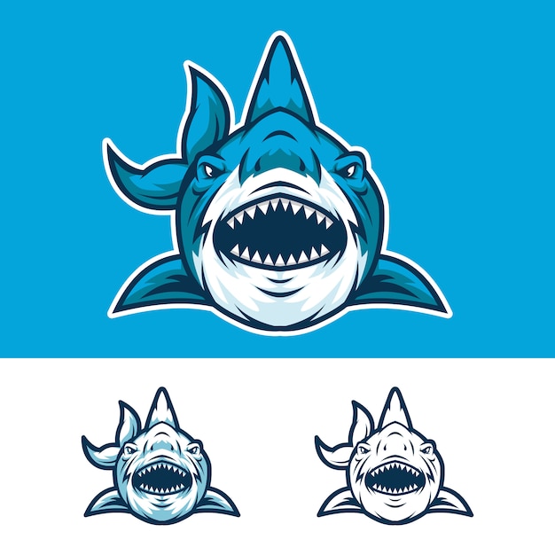 Download Angry shark head mascot logo | Premium Vector