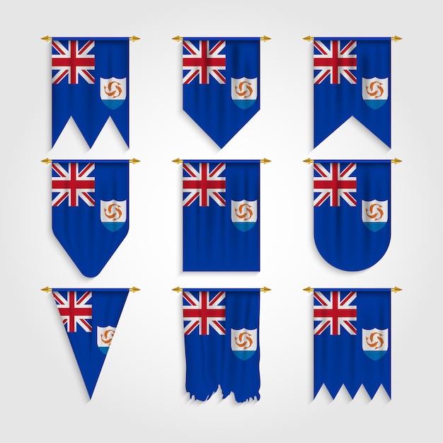 Premium Vector Anguilla Flag In Various Shapes