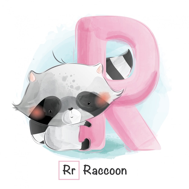 Animal alphabet - letter r Vector | Premium Download