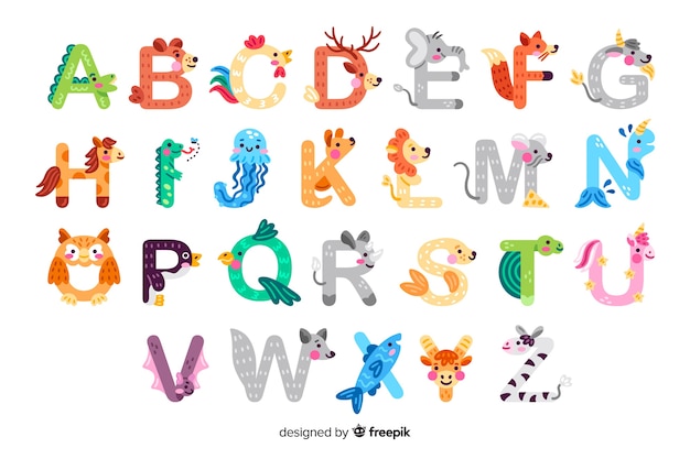 Download Free Vector | Animal alphabet for school introduction lesson