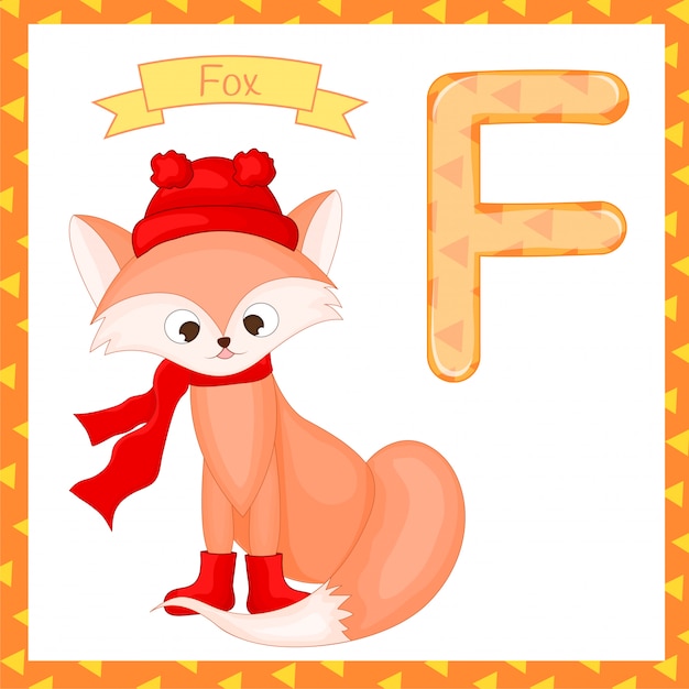 Premium Vector | Animal alphabet with f is for fox