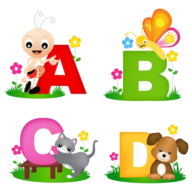 Animal alphabet Vector | Premium Download