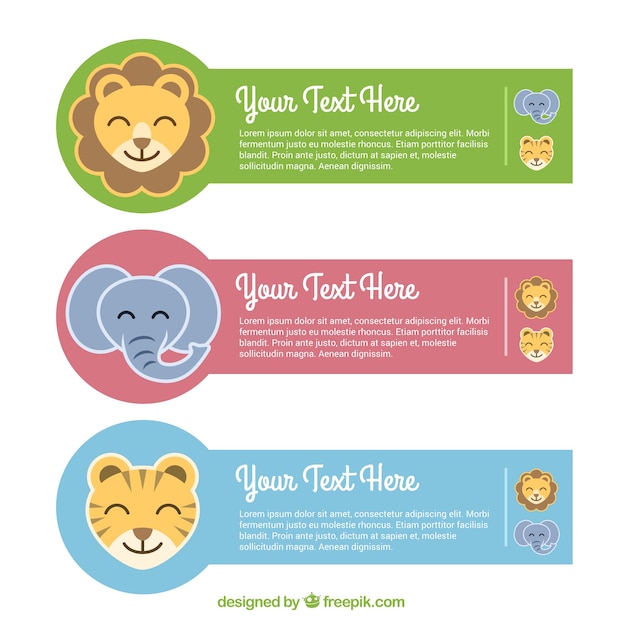 Free Vector | Animal banners template