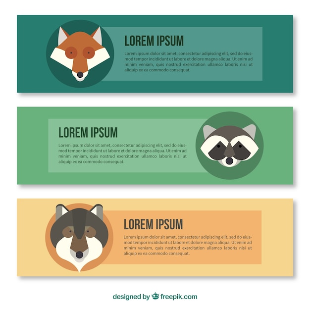 Free Vector | Animal banners template