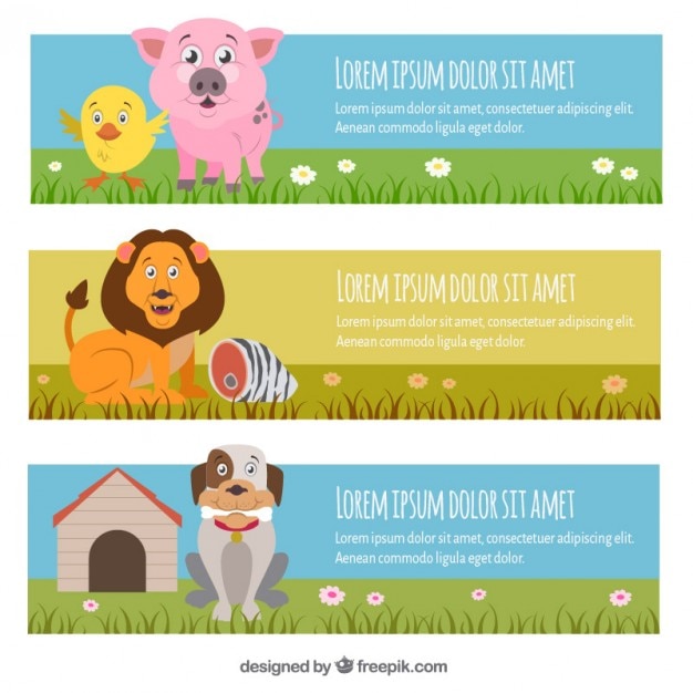 Animal banners template Vector | Free Download