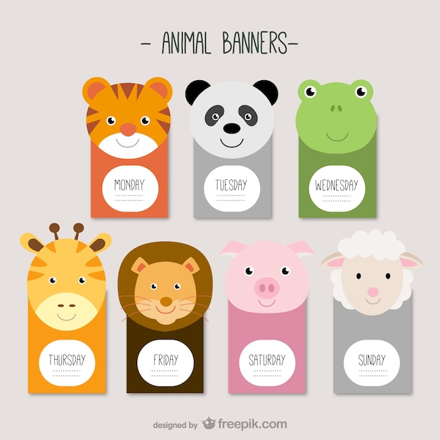 Animal banners Vector | Free Download