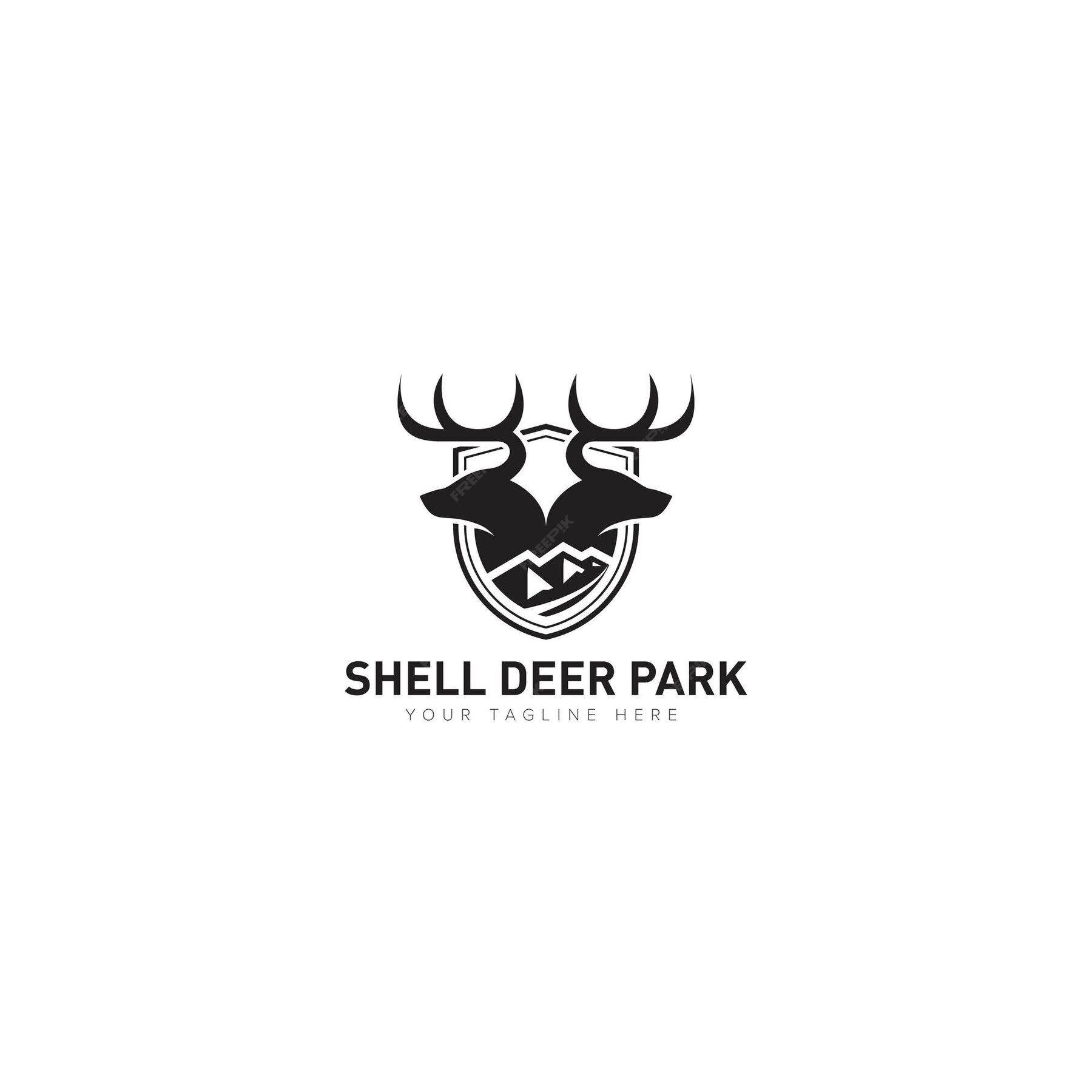 Premium Vector | Animal category for shell deer park logo design