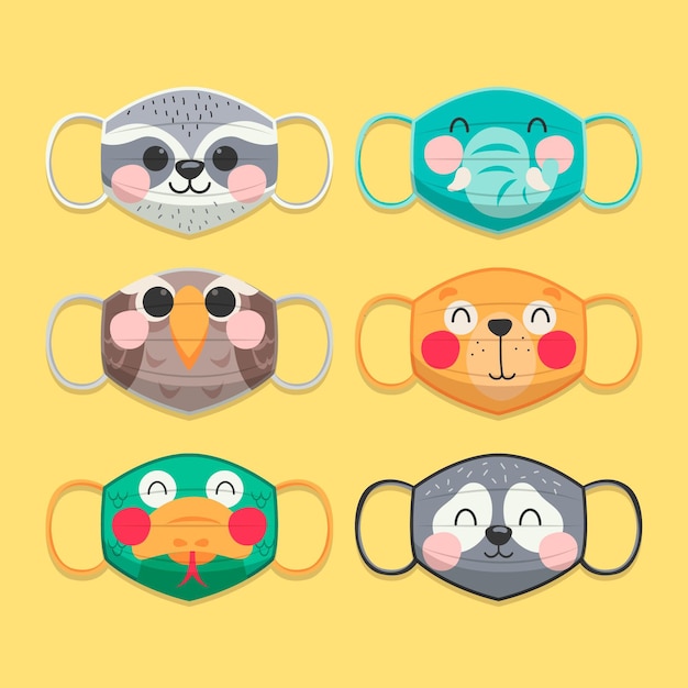 Animal face mask collection | Free Vector