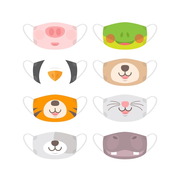 Download Animal face mask collection | Free Vector