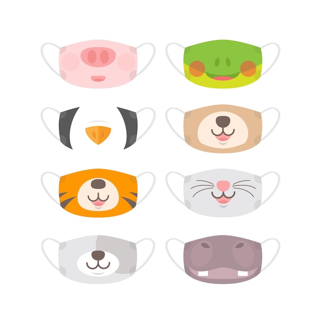 Animal face mask collection | Free Vector