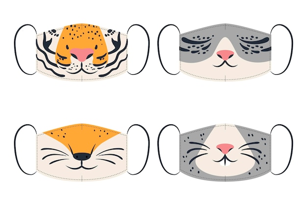 Download Animal face mask collection | Free Vector