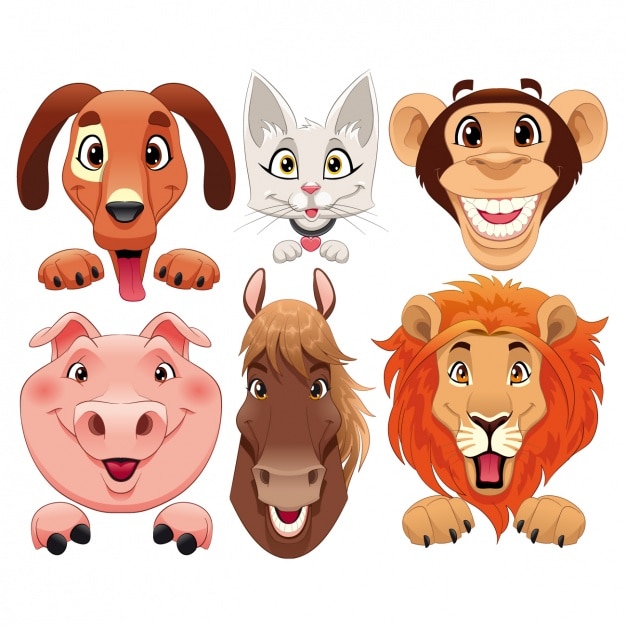 Download Animal faces collection Vector | Free Download
