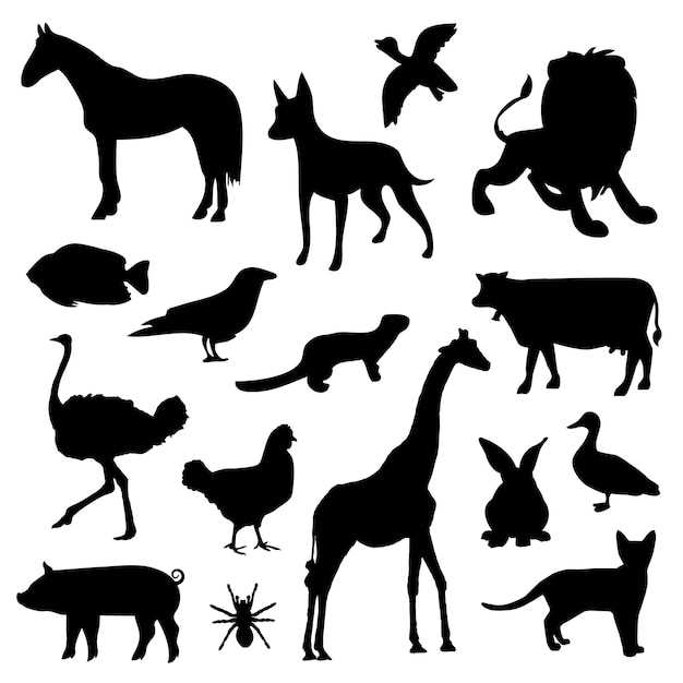 Download Free Animal Farm Pet Wildlife Zoo Silhouettes Black Icon Vector Use our free logo maker to create a logo and build your brand. Put your logo on business cards, promotional products, or your website for brand visibility.