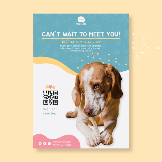 Free Vector | Animal food poster design template