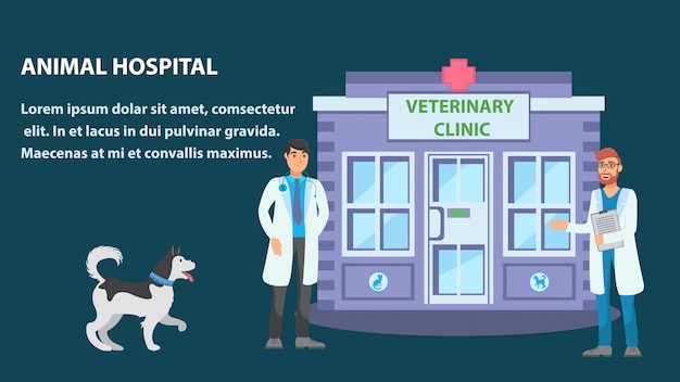 Download Animal hospital flat web banner vector template | Premium Vector