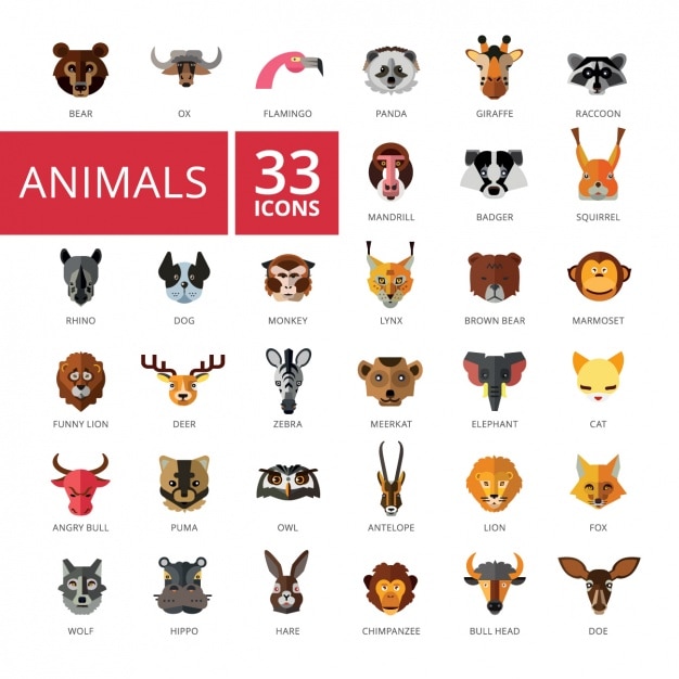 Download Animal icons collection | Free Vector