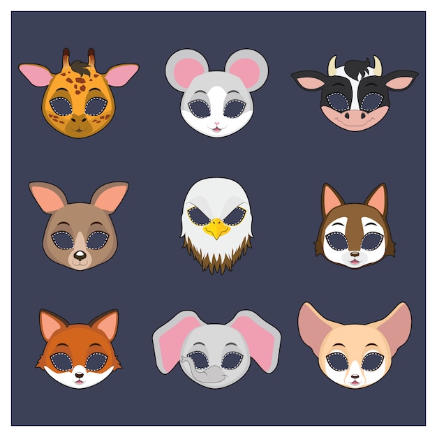 Download Animal masks collection | Free Vector