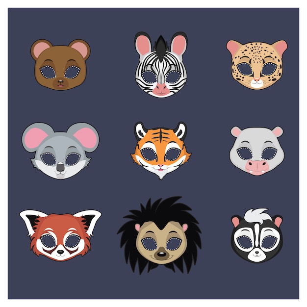 Download Animal masks collection Vector | Free Download