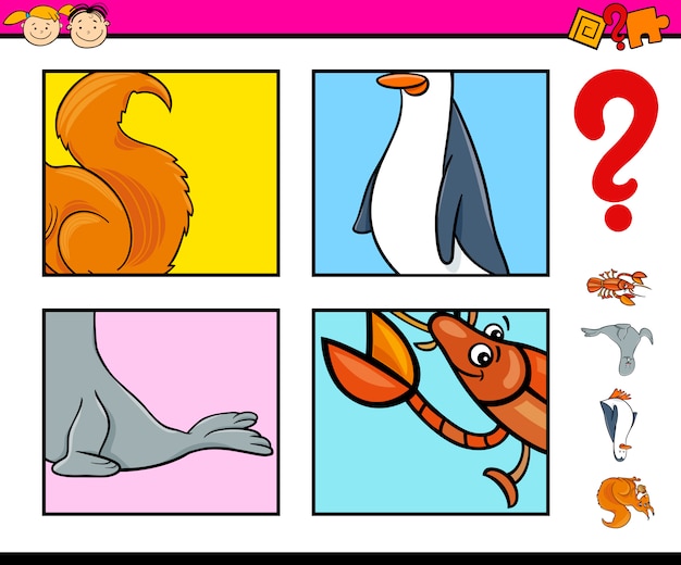 Download Animal puzzle preschool task | Premium Vector