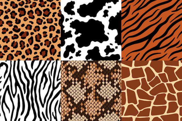 Premium Vector | Animal skins pattern. leopard leather, fabric zebra