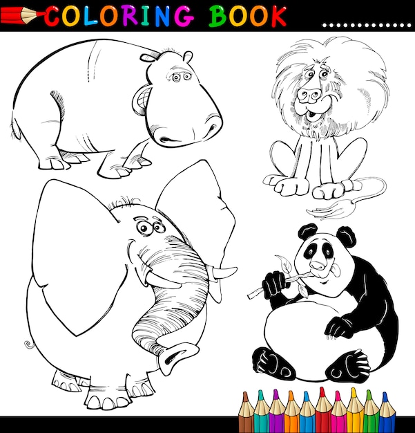 Download Premium Vector Animals For Coloring Book Or Page