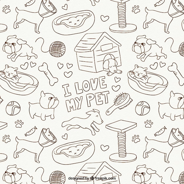 Animals drawings pattern Vector | Premium Download