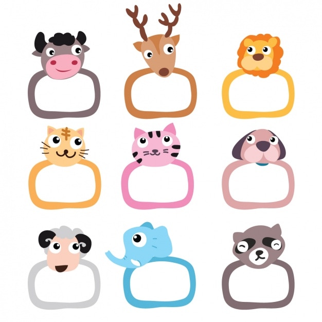 Free Vector | Animals frames collection