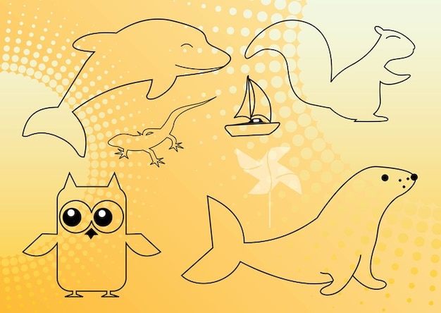 Download Animals outline graphics Vector | Free Download