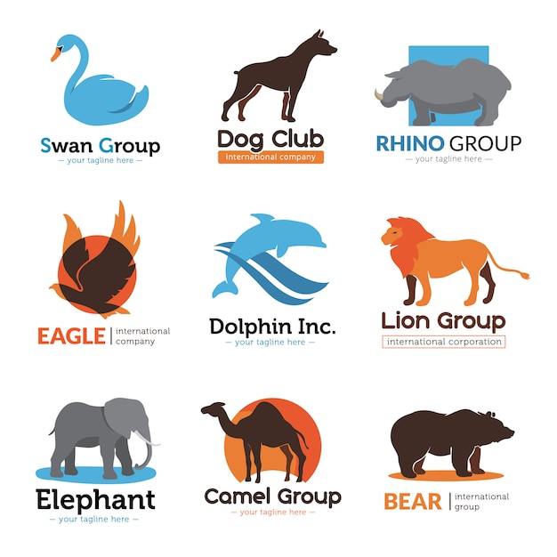 Download Free Animals Symbols Flat Logo Collection With Eagle Bear Camel And Dog Use our free logo maker to create a logo and build your brand. Put your logo on business cards, promotional products, or your website for brand visibility.
