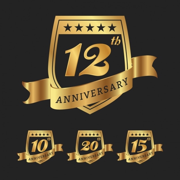 Anniversary badges collection Vector | Free Download