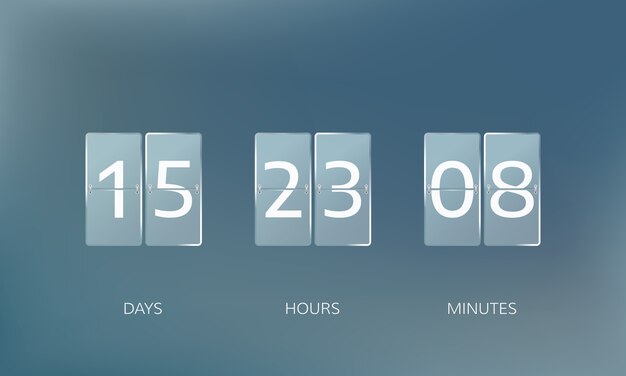カウントダウンデザインを発表します 日 時間 分を数えます 図 プレミアムベクター