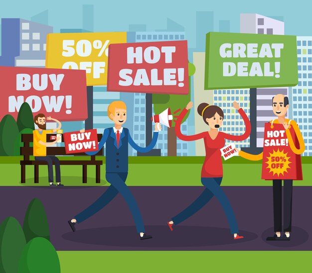 Annoying advertisement orthogonal composition Free Vector