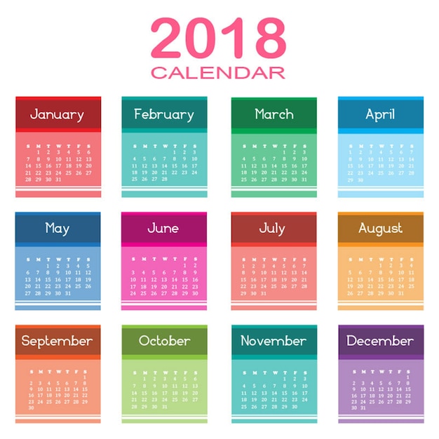 Premium Vector | Annual calendar 2018