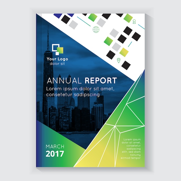 Free Vector | Annual report brochure design with headline