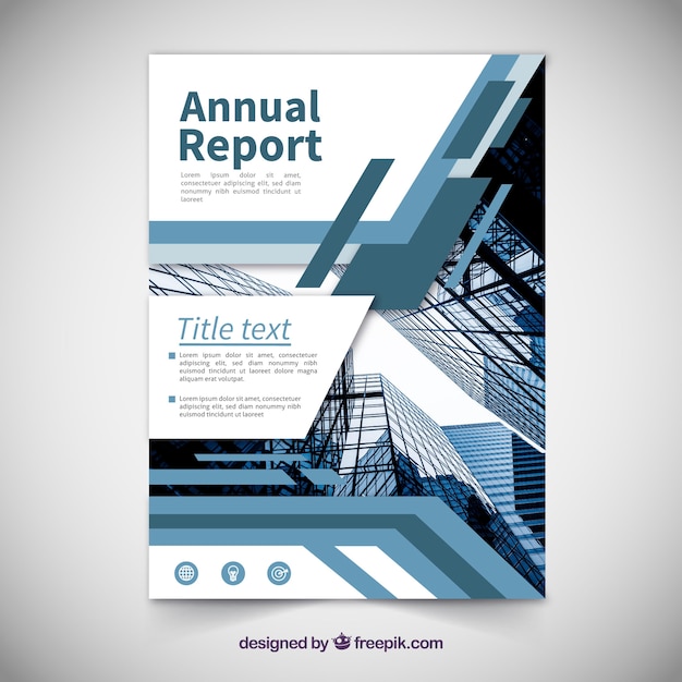 Free Vector | Annual report cover template with image