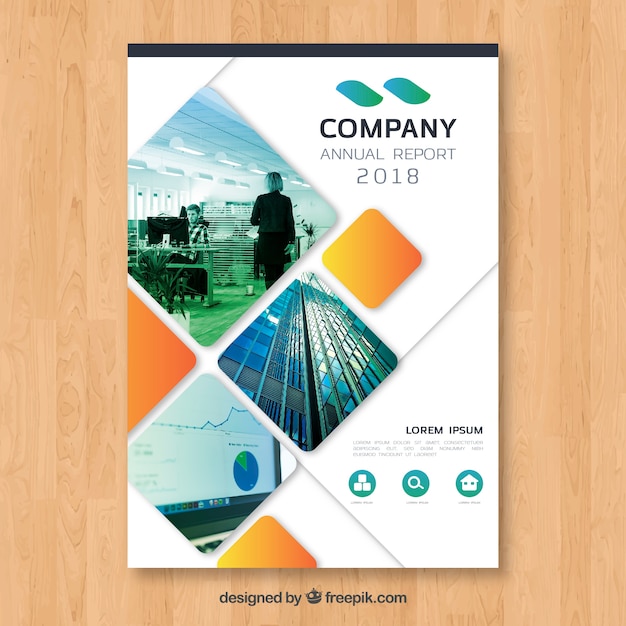 Download Annual report cover with image | Free Vector