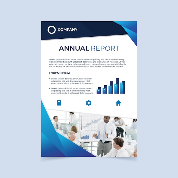 Annual report with photo | Free Vector