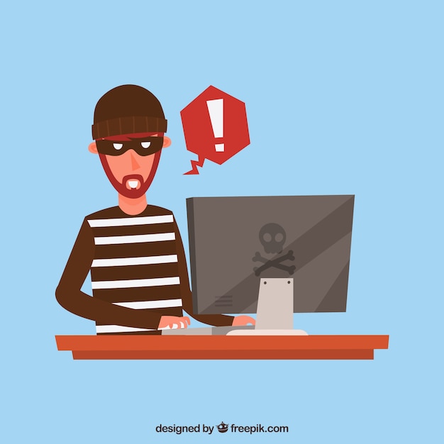 Anonymous hacker with flat design Free Vector