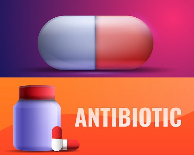 Premium Vector Antibiotic illustration set on cartoon style
